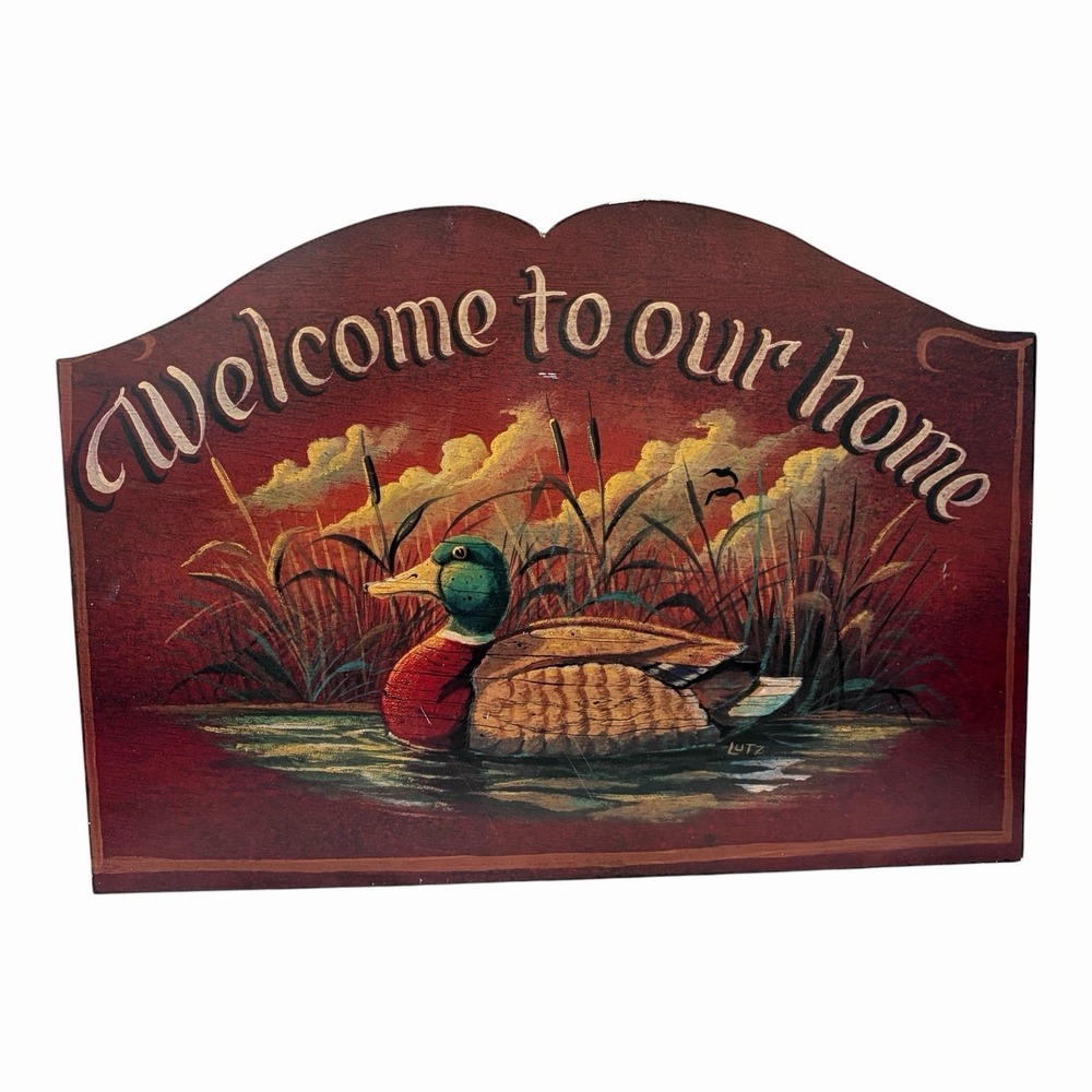 Welcome to Our Home Sportsman Hunters sign with Mallard Duck 15" x 10 1/2"